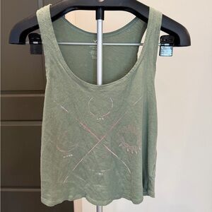 American Eagle Outfitters Sage Green Graphic Tank Top